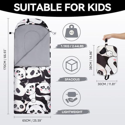 Kids Sleeping Bag for Camping, Lightweight 3 Season Cold Weather Warm Bag