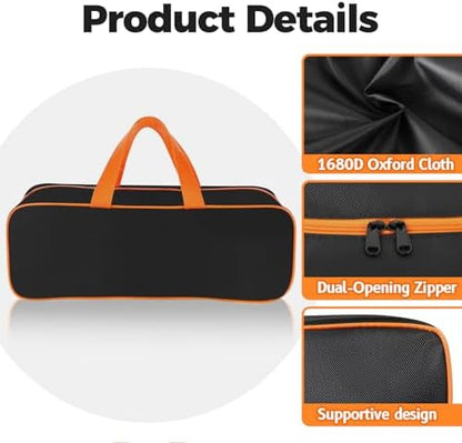 Grill Utensil Storage Bag for Outdoor Grilling, 24 x 8 x 8 in, Black