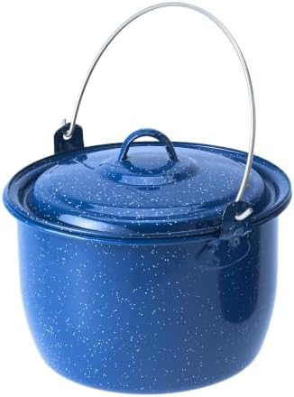 GSI Outdoors Convex Kettle for Soup, Stew, or Water Pot - Camping, Enamelware, 4.25 qt