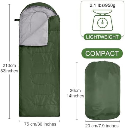 Macarrie 10 Pcs Bulk Sleeping Bags for Adults 0 Degree Waterproof Emergency Sleeping Bags with Compression Sack for Camping Hiking Backpacking Outdoor Activities
