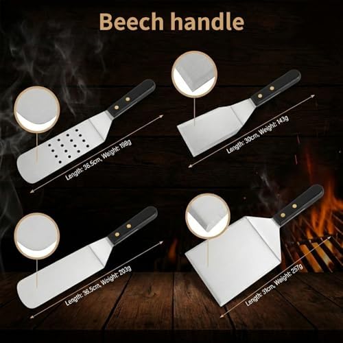 BBQ Tool Set, Stainless Steel Grill Accessories with Carrying Case, Outdoor Cooking Utensils for Camping, Tailgating, Backyard BBQ(8PCS)