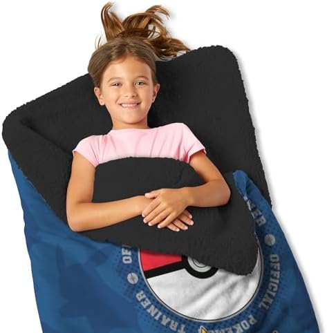 Silk Touch Sherpa Slumber Bag for Boys and Girls, Sleeping Bag with Zipper, Sleepover Set, 27 x 56 inches