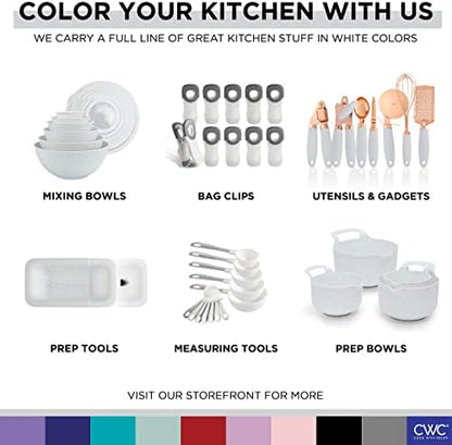 COOK WITH COLOR Silicone Cooking Utensils, Kitchen Utensil Set, Easy to Clean Silicone Kitchen Utensils, Cooking Utensils for Nonstick Cookware, Kitchen Gadgets Set, Standard, White