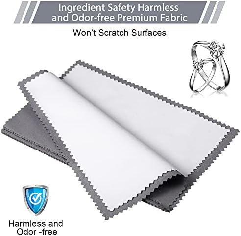 Breling 30 Pcs Silver Jewelry Polishing Cloths 6 x 8 inches Jewelry Cleaning Cloth Sterling Polish Cloths for Jewelry