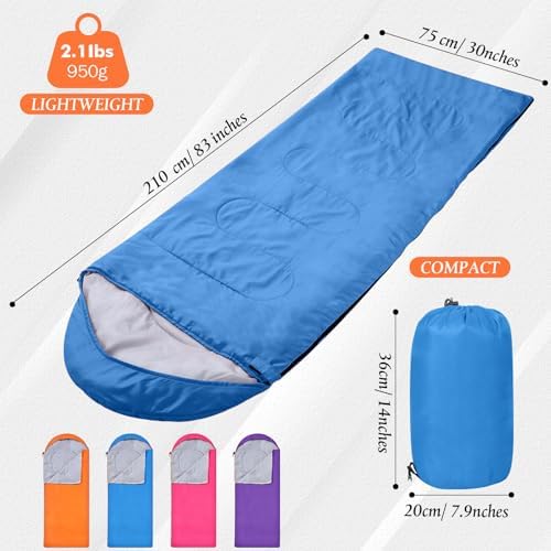 Macarrie 4 Pack 0 Degree Sleeping Bags for Adults