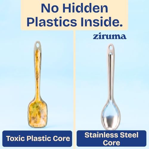 NonToxic Platinum Silicone Utensils, 100% Plastic-Free, 4-Pcs, Gray