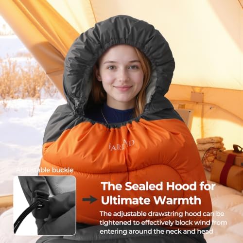 FARLAND Sleeping Bags for Adults Cold Weather & Camping, Fleece-Lined