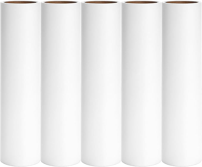 10 inch Mega Lint Roller Refills Compatible with Evercare Layers Smart Design Large Floor Lint Rollers Extreme Stick 10'' Wide Sticky Roller Refills 60 Sheets per Roll 5 Pack Total 300 Sheets