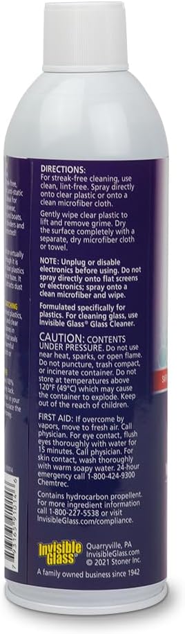Invisible Glass 91014-4PK Clear Plastic Cleaner - Cleans and Protects Plastic on Electronics, Appliances, Eyewear, Cars, Trucks, RVs, Boats & More - Helps Prevent Fog and Static - 19 oz (Pack of 4)