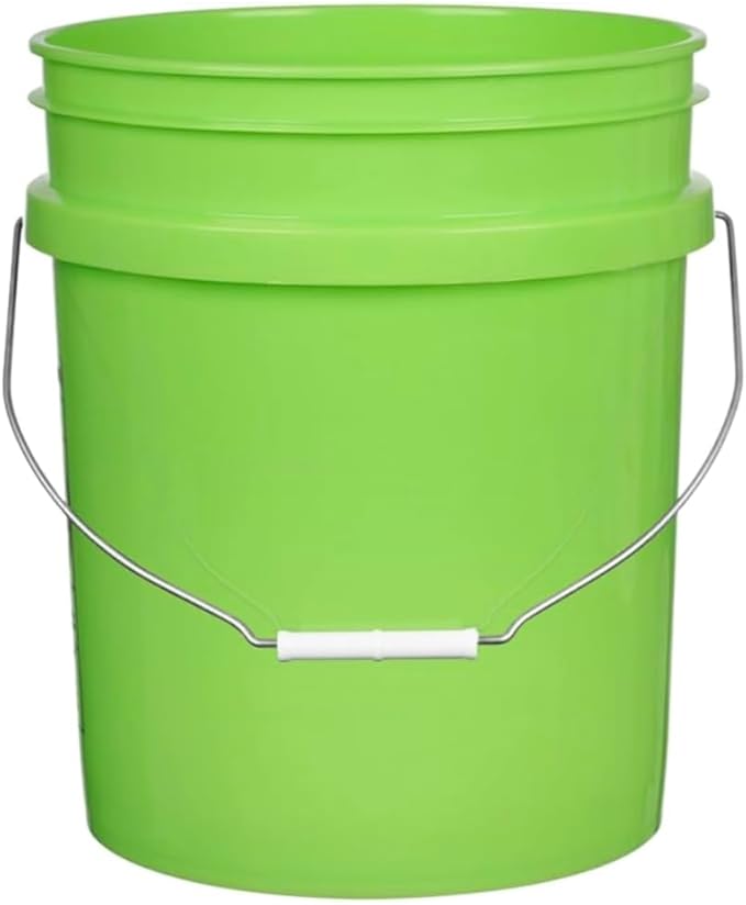 House Naturals 5 Gallon Premium HPDE Plastic Bucket - Made in USA Food Grade Storage Container, BPA Free All Purpose Pail (1, Lime)