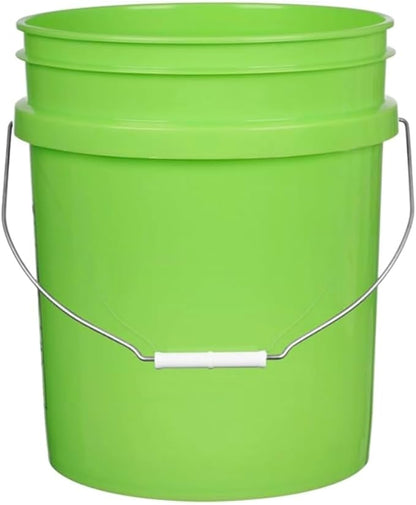 House Naturals 5 Gallon Premium HPDE Plastic Bucket - Made in USA Food Grade Storage Container, BPA Free All Purpose Pail (1, Lime)
