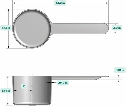 53 mL (1.8 Oz. | 3.58 Tablespoon) Long Handle Scoop for Measuring Coffee, Pet Food, Grains, Protein, Spices and Other Dry Goods (Pack of 10)