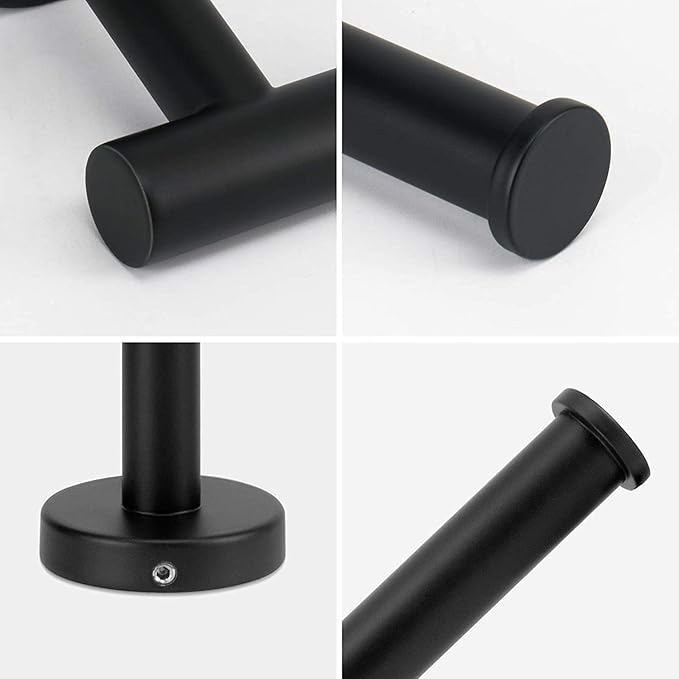 NearMoon Bathroom Toilet Paper Holder, Premium SUS304 Stainless Steel Rustproof Wall Mounted Toilet Roll Holder for Bathroom, Kitchen (2 Pack, Matte Black)