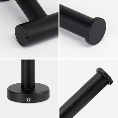 NearMoon Bathroom Toilet Paper Holder, Premium SUS304 Stainless Steel Rustproof Wall Mounted Toilet Roll Holder for Bathroom, Kitchen (2 Pack, Matte Black)