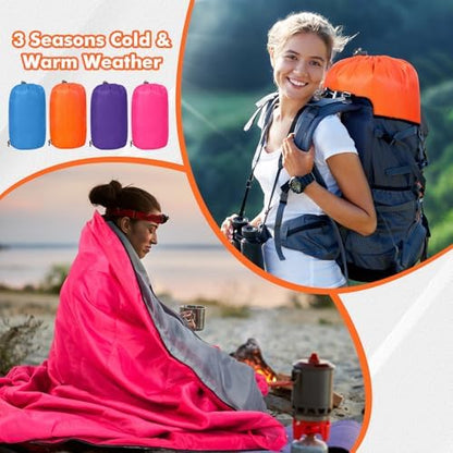 Macarrie 4 Pack 0 Degree Sleeping Bags for Adults