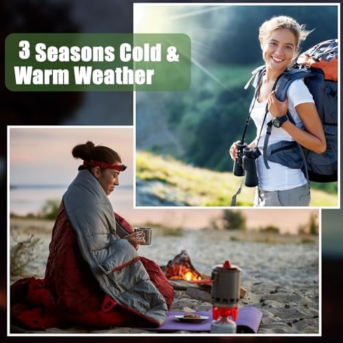 Macarrie 10 Pcs Bulk Sleeping Bags for Adults 0 Degree Waterproof Emergency Sleeping Bags with Compression Sack for Camping Hiking Backpacking Outdoor Activities