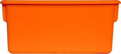 Wood Designs Cubby Storage Bin, Heavy Duty Plastic Containers for Kids Orange Cubby Tray Set of 20