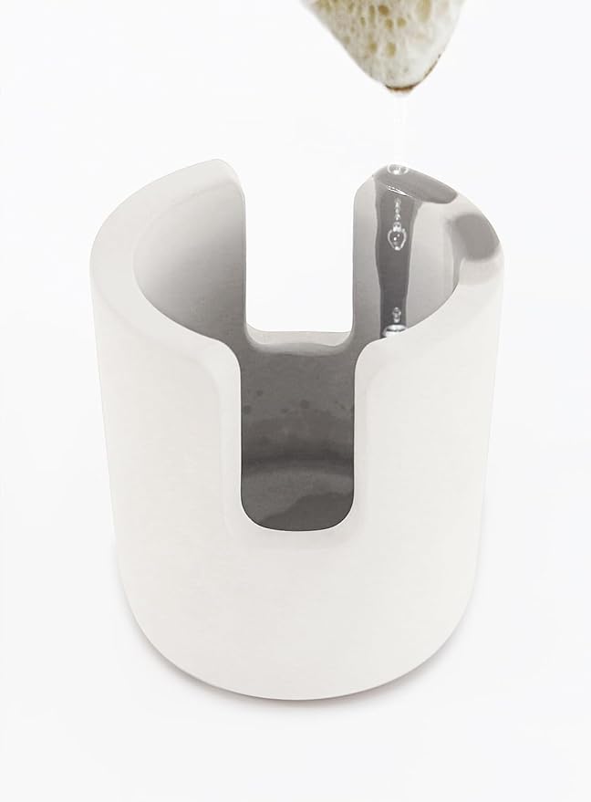 Diatomite Sponge Holder, Dish Sponge Stand for Kitchen Countertop, Stone Sponge Caddy Organizer, Face Sponge Holder, Cream