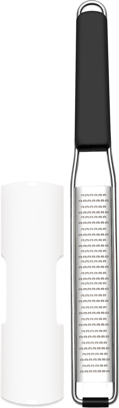 Cambom Lemon & Citrus Zester, Cheese Graters with Stainless Steel Sharp Blade for Parmesan Cheese, Ginger, Garlic, Nutmeg, Chocolate, Vegetables, Fruits, Dishwasher Safe Shredder Fine Blade