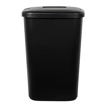 13.3 Gallon Trash Can, Plastic Touch Top Kitchen Trash Can, Black