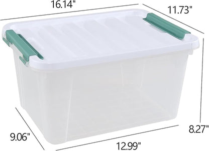 6-Pack 20 L Plastic Storage Box, Clear Latch Storage Box with Lids