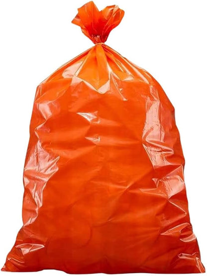 Plasticplace 55-60 gallon Trash Bags │ 1.2 Mil │ Orange Heavy Duty Garbage Can Liners │ 38” x 58” (50 Count)