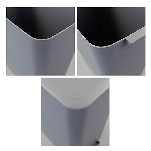 3-Pack Gray 4.5 Gallon Plastic Trash Can Wastebasket, Garbage Container Bin