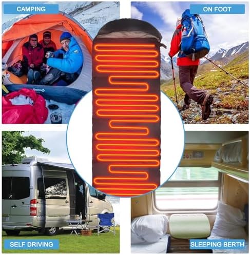 Heated Sleeping Bags for Adults Camping Cold Weather, 95–149°F for 4-Season