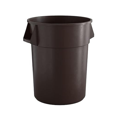 55 Gallon Brown Round Commercial Trash Can