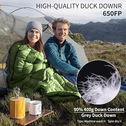 Naturehike Ultralight Backpacking RDS Down Sleeping Bag for Adults, 650 Fill Power Sleeping Bag for 42/52℉, 20oz Compact Lightweight Sleeping Bags for Hiking Camping 3 Seasons