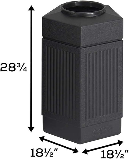 Safco Canmeleon Trash Can, 30 Gallons, Indoor and Outdoor Use, Durable & Weather-Resistant Commercial Garbage Can, Black