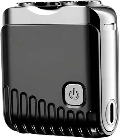 Mini Electric Shaver, Dual Head Waterproof Rechargeable Razor Mini Wet Dry Shaving Razor for Travel Home Use (Black)