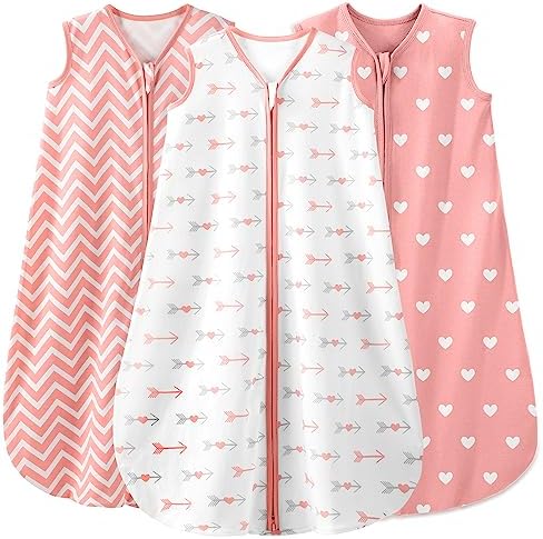 Yoofoss Baby Sleep Sack 6-12 Month 0.5TOG 100% Organic Cotton 2-Way Zipper