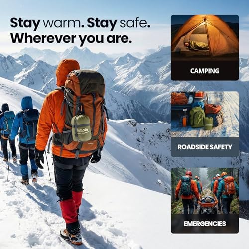 Wallaby Emergency Mylar Sleeping Bags, Survival Bivy Sack, Whistle Bundle