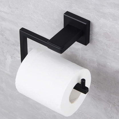 Matte Black Toilet Paper Holder SUS 304 Stainless Steel Wall Mounted Toilet Tissue Roll Holder for Bathroom