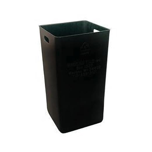 32 Gallon Square Slatted 100% Recycled Plastic Heavy-Duty Commercial Outdoor or Indoor Trash Can with Push Top Lid | Great for Schools and Businesses - Brown