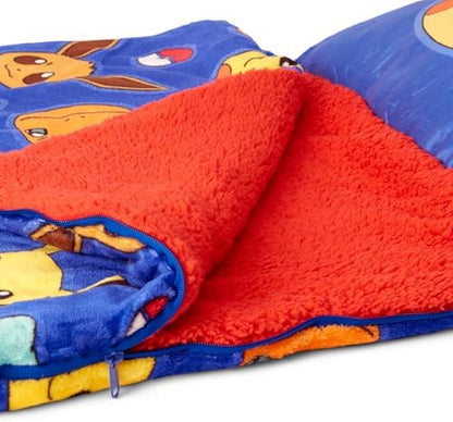 Silk Touch Sherpa Slumber Bag for Boys and Girls, Sleeping Bag with Zipper, Sleepover Set, 27 x 56 inches