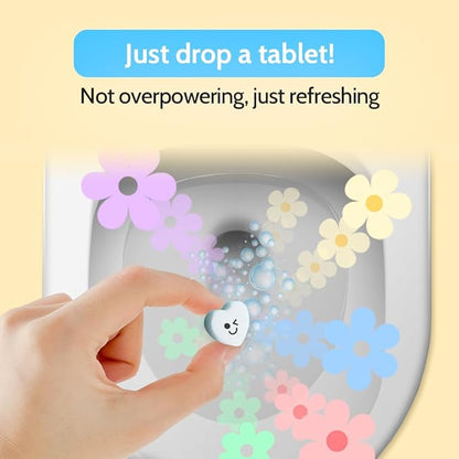 Effervescent Bathroom Air Freshener - Floral Lavender - Toilet Deodorizer, Bathroom Odor Eliminator, Flushable Air Freshener Toilet Tablets, 2 Pack (60 Tablets)