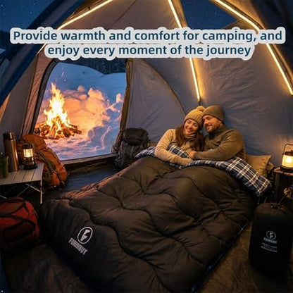 0 Degree Cotton Flannel Double Sleeping Bag for Adults