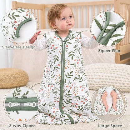 Yoofoss Baby Sleep Sack 18-24 Month 1.5TOG 100% Organic Cotton 2-Way Zipper
