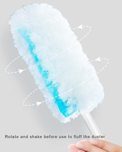 360 Degree Dusters Multi Surface Duster Refills Kit Extender Handle (1 Long Handle to + 1 Short Handle + 12 Duster Refills)