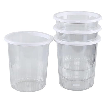 4-Pack Waste Basket Plastic, Small Plastic Garbage Can, Clear, 4 Gallon