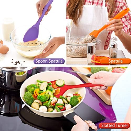 P&P CHEF Multicolor Kitchen Utensils, Silicone Cooking Utensil Set of 7