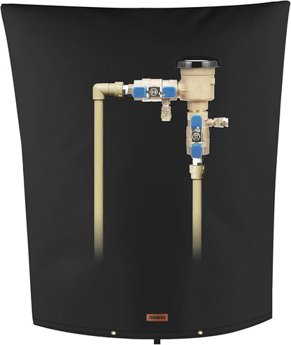 Backflow Preventer Pipe Insulation Cover (5°F) - Irrigation Sprinkler Valve Insulated Pouch - Water Well Pump Cover - Sturdy 5 Layers for Winter Freeze Protection, 18" W x 24" H, Black