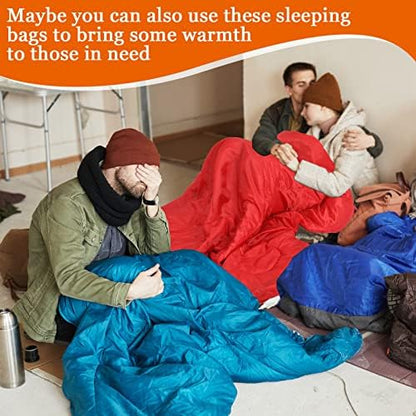 Macarrie 10 Pcs Bulk Sleeping Bags for Adults 0 Degree Waterproof Emergency Sleeping Bags with Compression Sack for Camping Hiking Backpacking Outdoor Activities