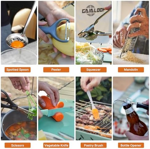 Gaialoop Camping Utensil Set, Camping Cooking Utensils & Kitchen Tools