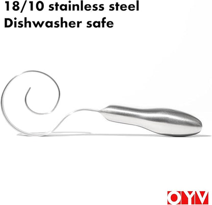 Seamless Dough Whisk, 18/10 Stainless Steel Danish Dough Wisk, 9" Bread Whisk for Sourdough, Cookies, Pizza, Pastry, Dishwasher Safe Dough Hook