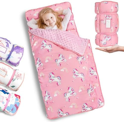 Primlect Toddler Nap Mat with Pillow, Thickened Extra Large Sleeping Bag