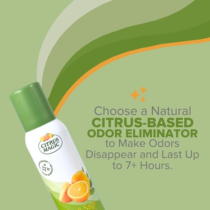 Citrus Magic Odor Eliminating Air Freshener Spray, Citrus and Sage, 3-Ounce, Pack of 3