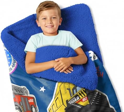Silk Touch Sherpa Slumber Bag for Boys and Girls, Sleeping Bag with Zipper, Sleepover Set, 27 x 56 inches